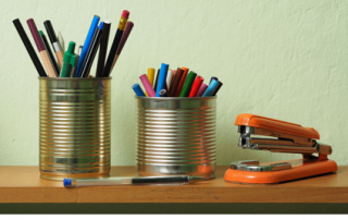 Upcycling, Writing Accessories in Tin Can